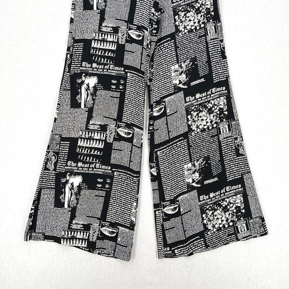 REFORMATION Sorrenti Pants Women 4 Black White Zine Magazine Newspaper Print NEW - Picture 8 of 16